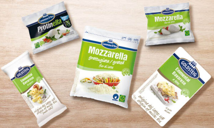 Goldsteig.it: Panoramica dei formaggi - GOLDSTEIG Käsespezialitäten Goldsteig.it: Panoramica dei formaggi GOLDSTEIG. Protinella in liquido di governo, Emmental Bavarese al pezzo, Emmental Bavarese a fette, Mozzarella grattugiata confezione ZIP, Mozzarella in liquido di governo.